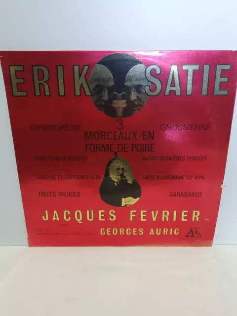 Lp 33T Erik Satie Jacques Fevrier Auric 3 Morceaux En Forme De Poire Fr Ades Ex