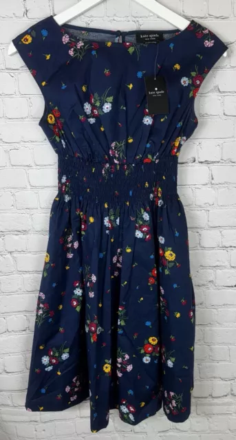 NWT KATE SPADE NEW YORK Bouquet Toss Blaire Dress French Navy Size XS $269.00