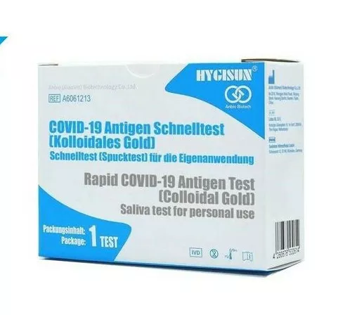 12x Corona Schnelltest Hygisun® Antigen Spucktest Selbsttest Laientest Test