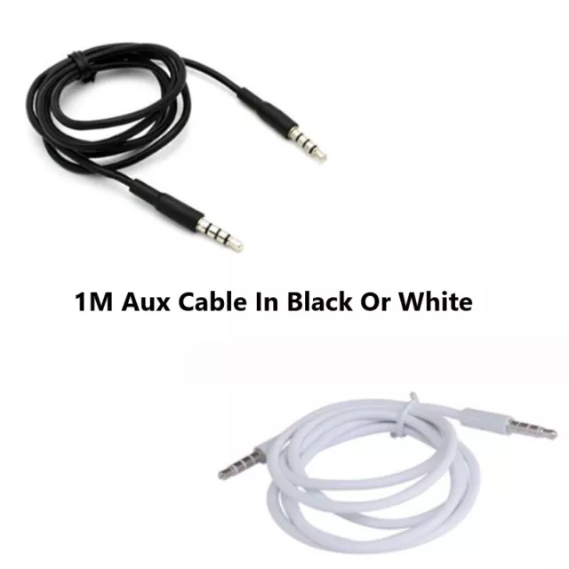 1M 3.5mm Mini Aux Cable Lead Stereo Jack to Jack Plug For Car Audio Headphone UK