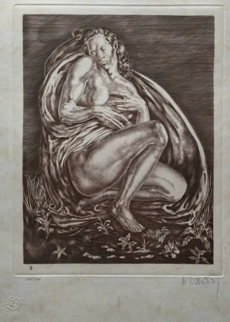 Marc Dautry Acquaforte numerata firmata Michelangelo quadro arte figurativa viso