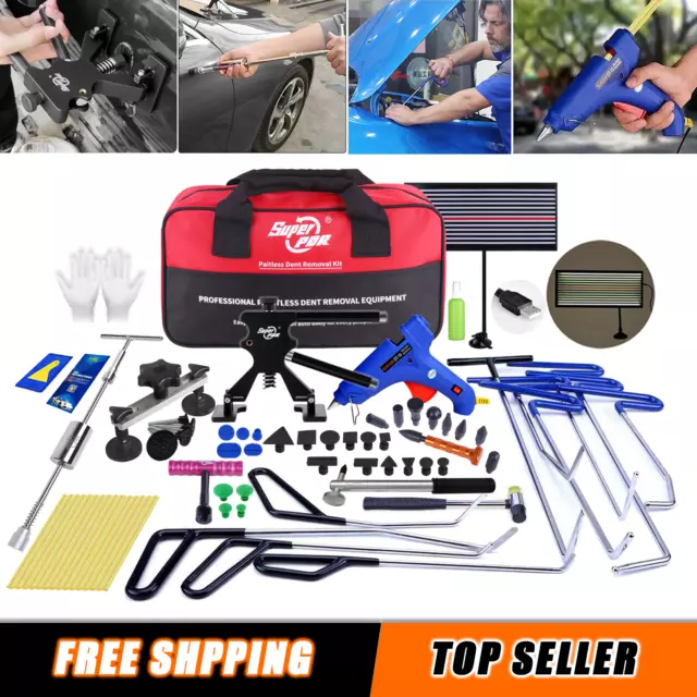 PDR Rods Tools Car Door Auto Paintless Hail Dent Repair Removal Puller Kit