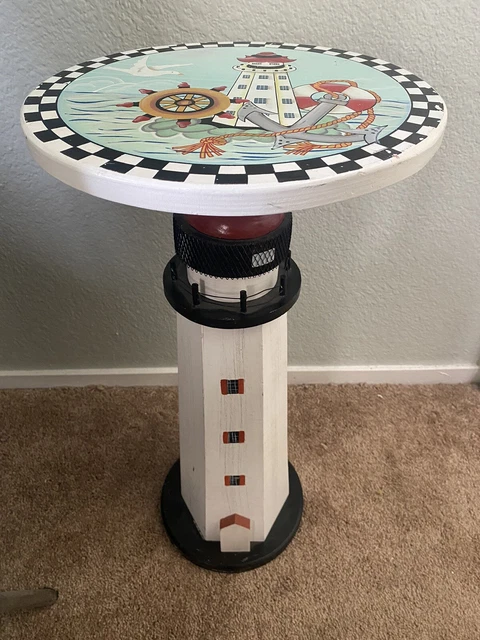 Nautical Decor  Hand painted beach house furniture 23 x 12 sailor mini table