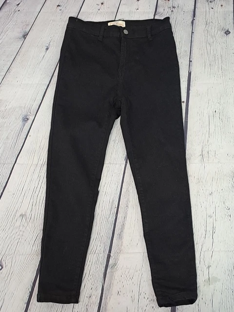 Jeans da donna neri Dont Think Twice denim gambe skinny taglia 8 (HJ13)
