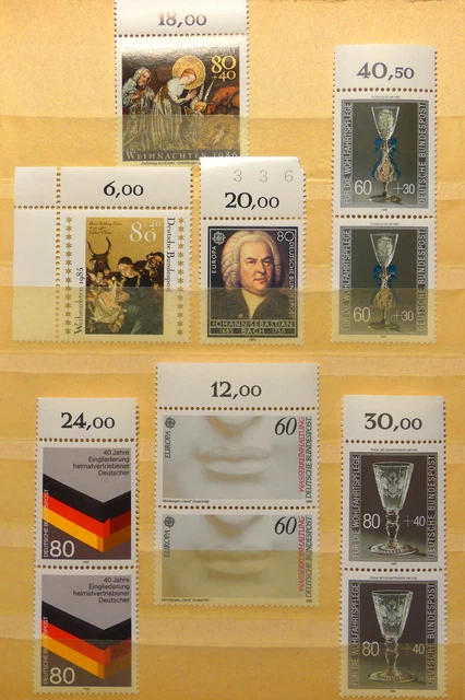 Lot 7 Motive/ 11 Briefmarken Oberrand BRD 1985 1986 postfrisch 1249 1265 1267...