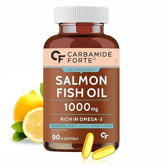 Carbamide Forte Salmon Fish Oil Omega 3 Capsule 1000 mg - Pack of 90 Softgel Cap