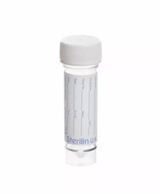 Urine Sample Specimen Bottle 30ml Universal NHS GP Lab Sterilin Labelled
