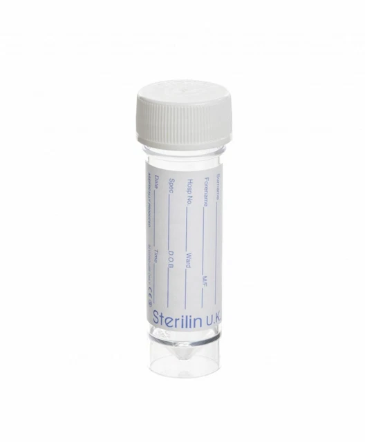 Urine Sample Specimen Bottle 30ml Universal NHS GP Lab Sterilin Labelled