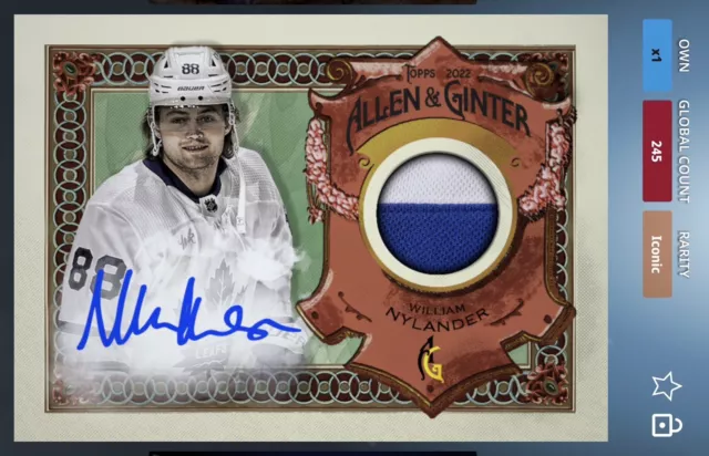 Topps Skate Digital - William Nylander - Signature Relic - Iconic