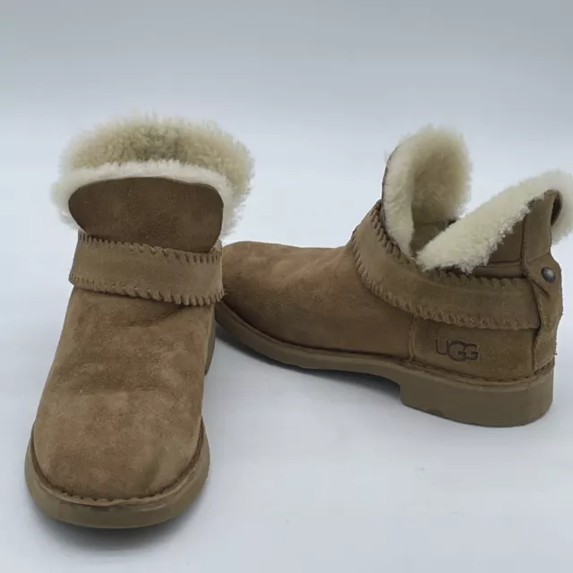 UGG Mckay Chestnut Suede Ankle Boots Booties 1012358 Womens Size 6.5