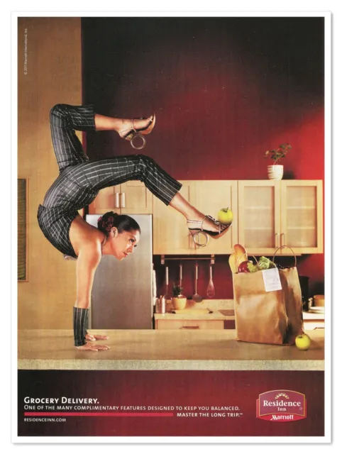 Residence Inn Marriott Grocery Delivery Acrobat 2011 Full-Page Print Magazine Ad