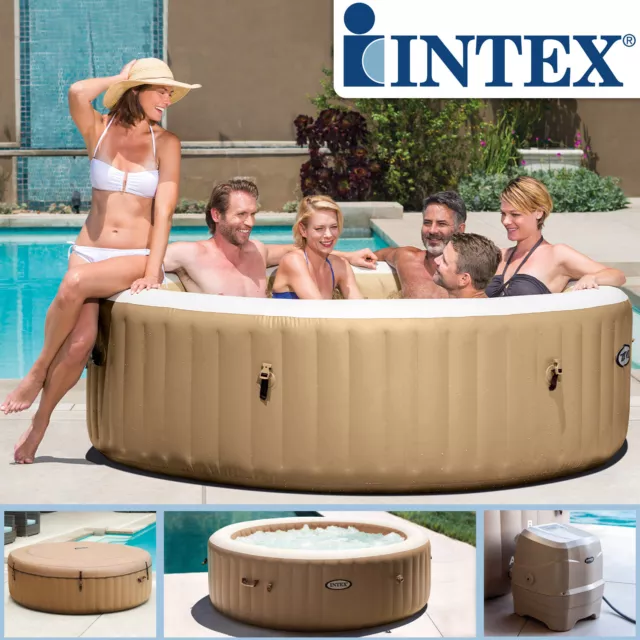 INTEX Whirlpool Pure SPA 216x71 Bubble Massage für 6 Personen Kalkschutz Pool