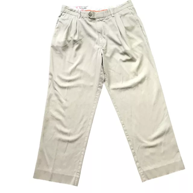 TOMMY BAHAMA MEN'S Pleated Front Khaki Dress Pants Sz 34 Inseam 28.5 ...