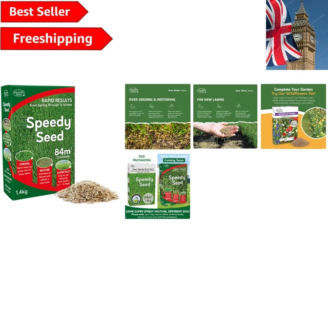 HARDY 1.4KG GRASS Seed (Covers 84m²) - DEFRA Approved - UK Climate ...