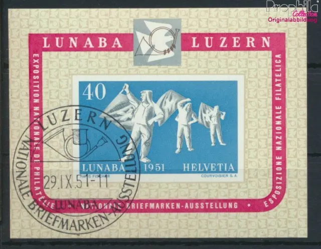 Suisse Bloc 14 (complète edition) oblitéré 1951 LUNABA lucerne (9723575