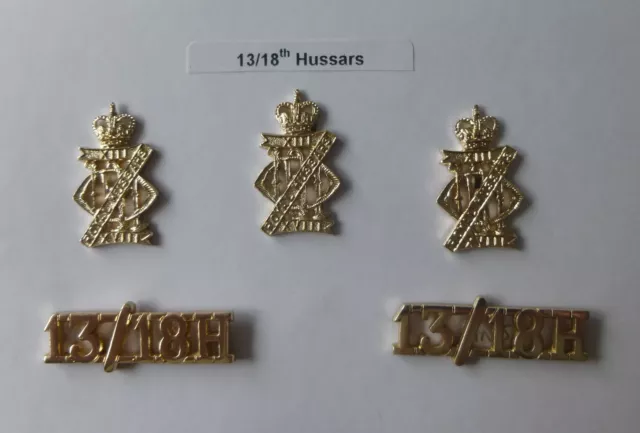 British Army Cap & Collar Badges, Shoulder Titles - The 13th/18th Hussars 13/18H