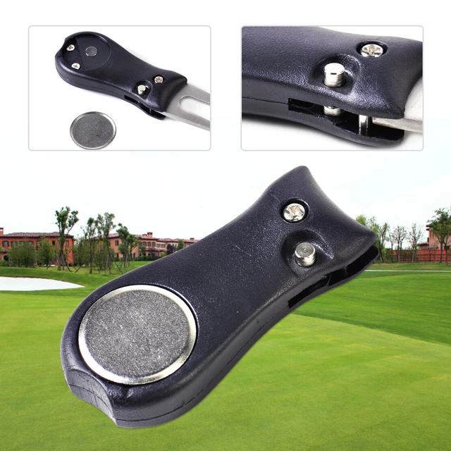 Golf Pitch Green Divot Repair Switchblade Tool Groove Cleaner Ball Marker New