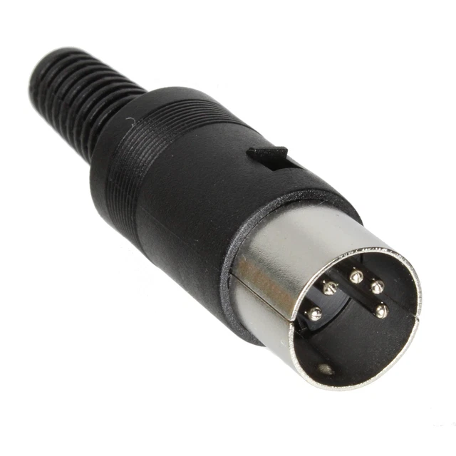 DIN STECKER DIODENSTECKER 5-polig mit Knickschutz schwarz zum löten EUR 3,85 - DE