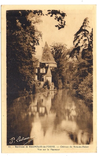 environs de bagnoles-de-l'orne , château du bois-du-maine , vue sur la mayenne