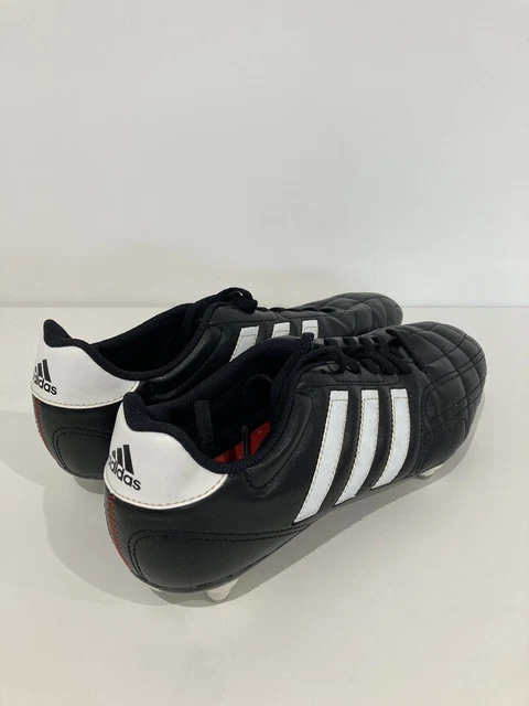 ADIDAS FOOTBALL BOOTS Black White Metal Studs Uk Size 10 17.95