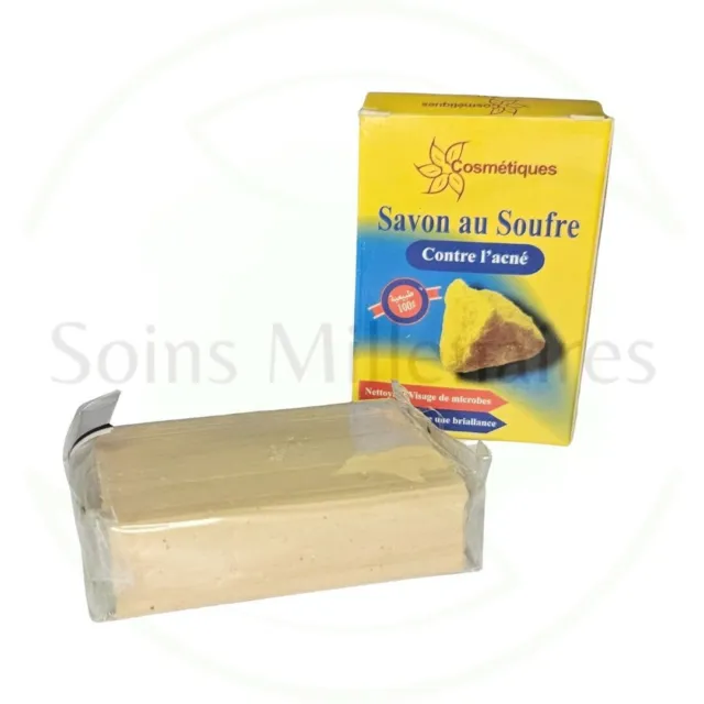 Savon Au Soufre 100% Naturel - Anti Acné - 90gr