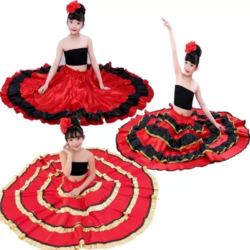 360-720 Degree Performance Spanish Flamenco Dance Dress