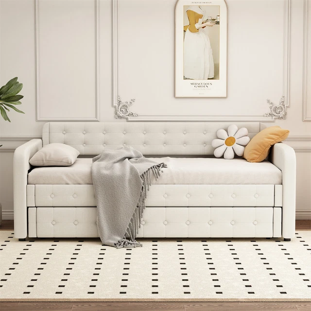 ZECIIYE Tagesbett Metall 90x190 - Multifunktionales Sofabett Mit Stauraum