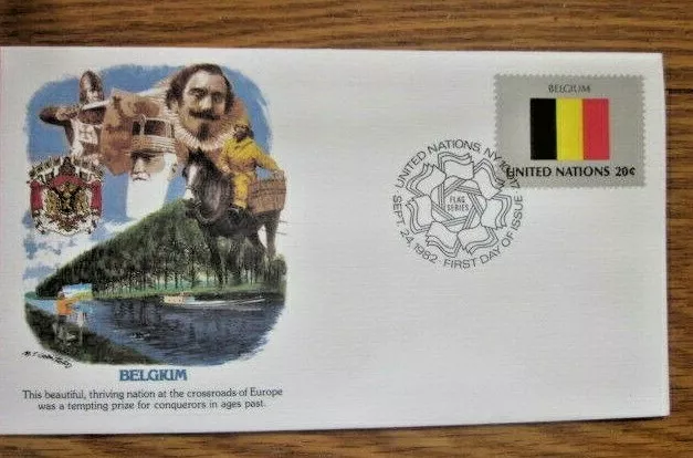 Belgium Flag Stamp 1982 Fleetwood Cachet Fdc Vf Unaddr