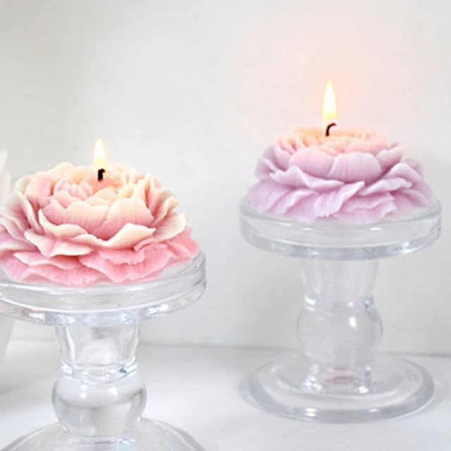 Moule en silicone fleur de rose pivoine premium pour l'artisanat en résine et l