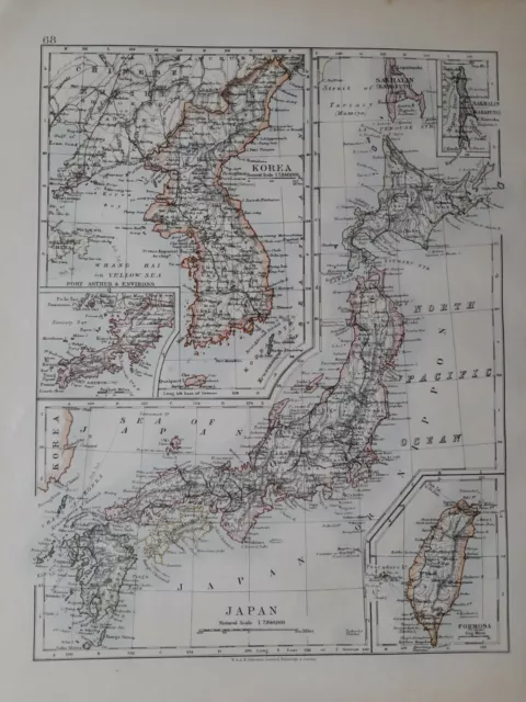 1912 Map - Japan Formosa Korea Port Arthur & Environs