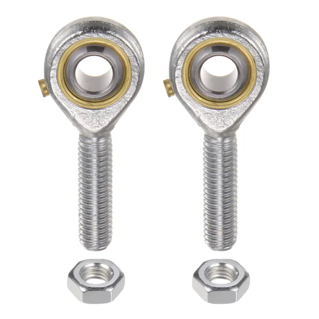 2pcs POS8 M8 Male Rod End Bearing M8x1.25 Right Hand Thread,Includes Jam Nut