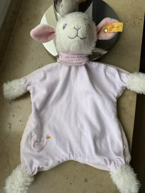 Steiff Träum Süss Lamm Schmusetuch 30 rosa, Kuscheltier für Babys