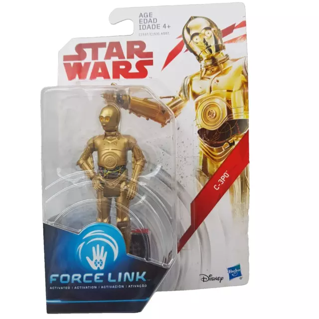 Star Wars Force Link C-3PO Action Figure Hasbro Disney NIP Unopened 3.75"