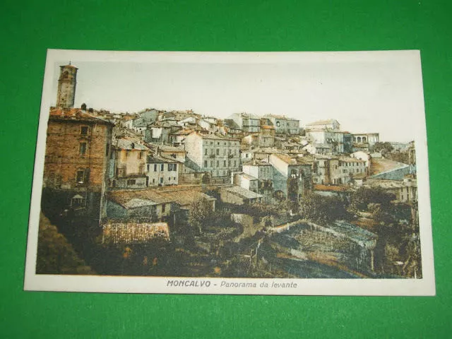 Cartolina Moncalvo Monferrato ( Asti ) - Panorama da levante 1930 ca - N. 205