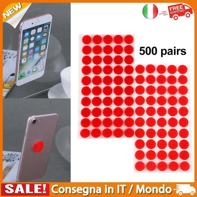 IT 500 Pair 15mm Adhesive Stickers Double Sided Round Dots DIY Accessories (Red)