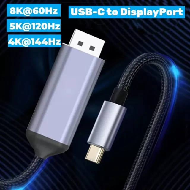 USB-C to DisplayPort Cable 8K@60Hz Type C to to DP 1.4 Display port 1.4 Cable