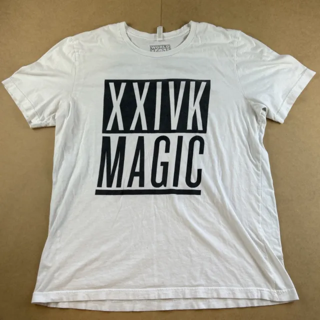 Bruno Mars 24k Shirt Mens XL Concert Tee World Tour White Music PINHOLES SKU2411