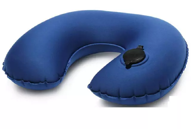 Inflatable Pillow Neck Head Rest Air Soft Travel Plane Camping Sleep Cushion AU 2