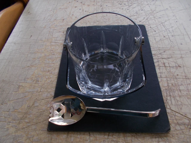 Seau à Glace Roux Marquiand Avec Cuillère - Métal Argenté, Hauteur 11cm