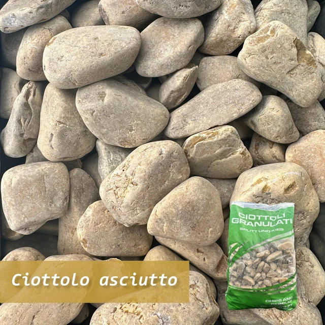 Ciottoli Nero Ebano Per Giardino - Granulometria 25-40mm | Confezione 25kg