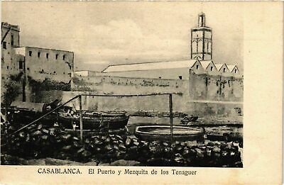 CPA ak casablanca-el puerto y mezquita de los tenaguer morocco (963430)