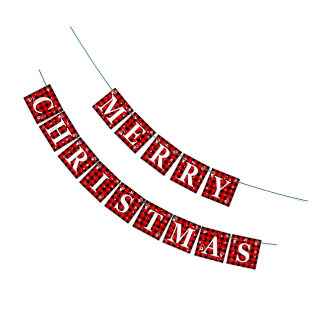 2 Sets Frohe Weihnachten Zeichen Weihnachtsschnur Flags Banner Weihnachten