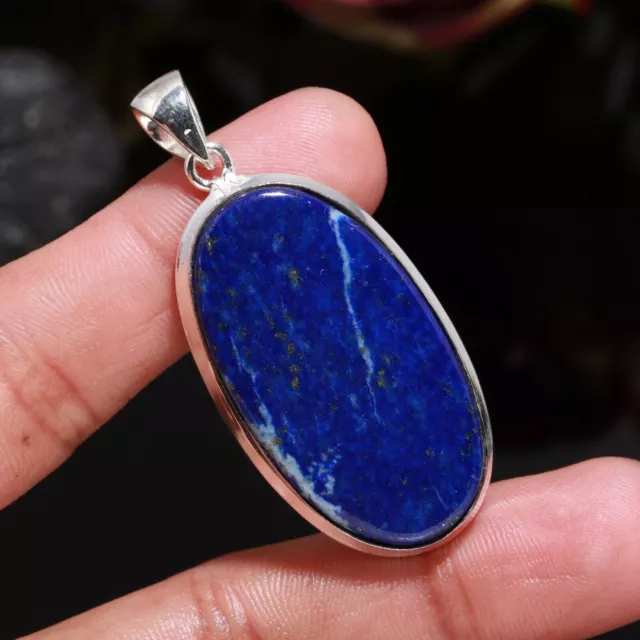 Lapis Lazuli Gemstone 925 Sterling Silver Handmade Pendant Jewelry For Gift
