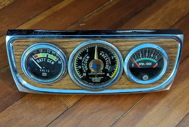 McCulloch Supercharger Original Accessory Stewart Warner w Voltmeter RPG Gauges McCulloch Supercharger Original Accessory Stewart Warner w Voltmeter RPG Gauges