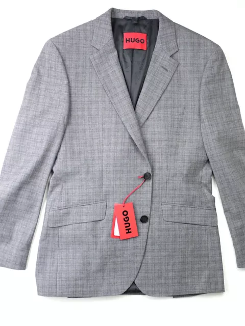 Hugo Boss Men's Modern-Fit Check Suit Jacket Grey Blue Check 40R