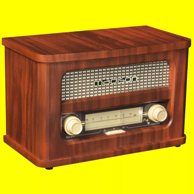 MADISON NOSTALGIE-RADIO MAD-RETRORADIO 10 W,Bluetooth+MP3, UKW TUNER, inkl. Akku