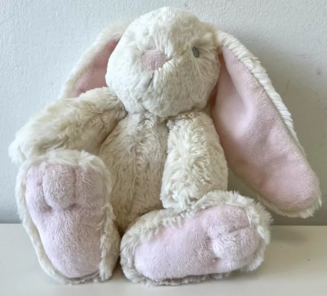 F&F Bunny Rabbit Easter 20cm Cream Pink Ears Feet Silver Eyes Soft Toy Comforter