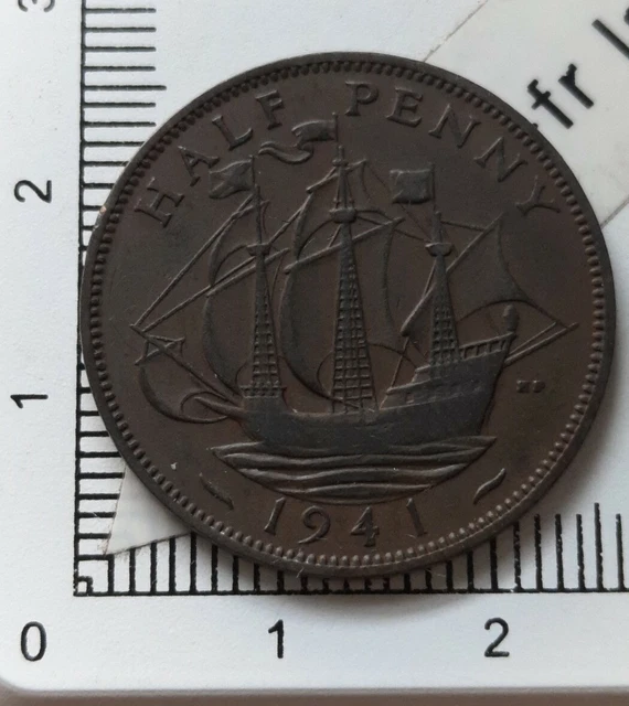 R16712 monnaie Angleterre UK Georges V half penny 1941
