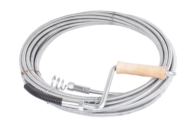 Profi Rohrreinigungsspirale 10mm 15m lang  mit auswechselbarem Trichterbohrer
