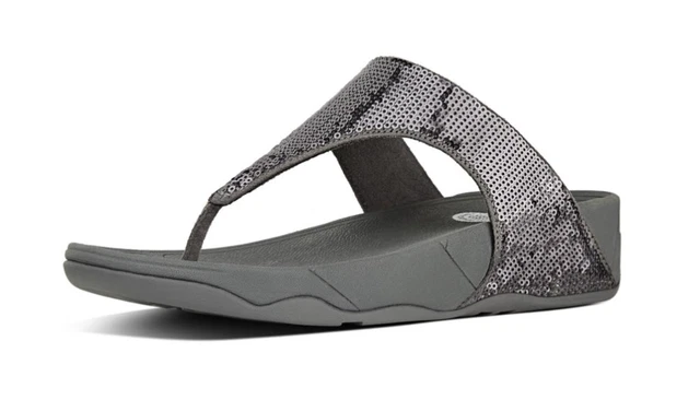 Fitflop Electra Classic Women's Gray Pewter Thong Sandals N5101 Size 11